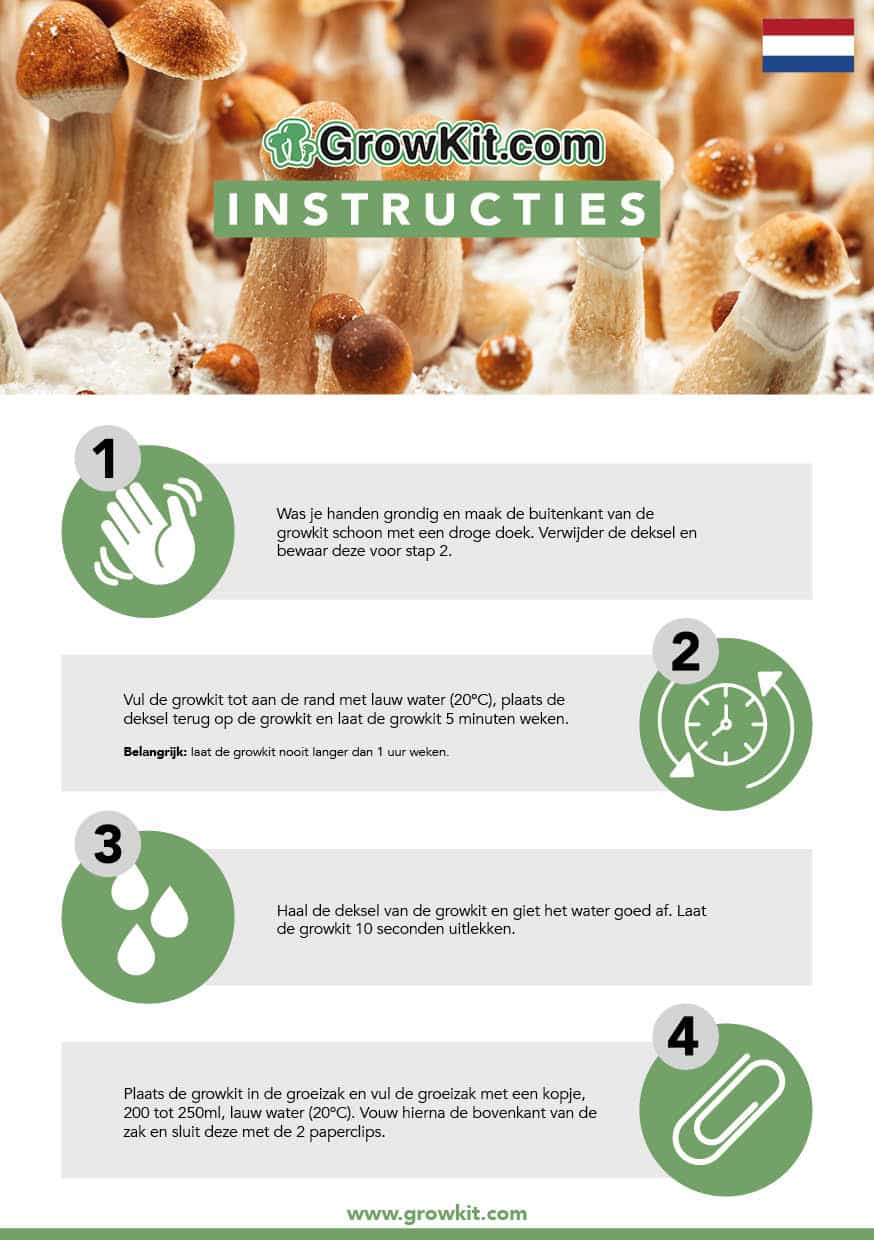 Paddo Growkit instructies paddo.shop voorkant